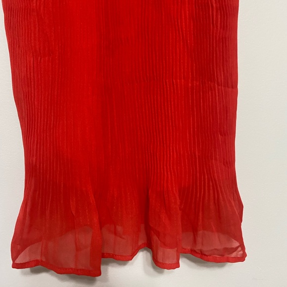 Zara red pleated Sleeveless ruffle tie detail beautiful top size Small - Picture 10 of 12